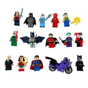 14 DC Lego Minifigures Accessories Minifigs Superman, Wonder Woman, Joker, Robin